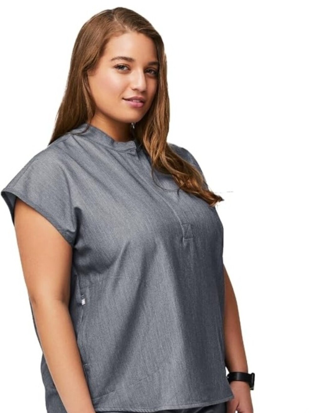 FIGS Women's Rafaela Oversized Scrub Top Gray Size XXL